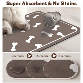 MSRIBYIQ Pet Feeding Mat-Absorbent Dog Mat for Food and Water Bowl-No Stains Easy Clean Dog Food Mat-Quick Dry Dog Water Dispenser Mat-Puppy Supplies Dog Stuff-Dog Accessories Dog Water Bowl Mat