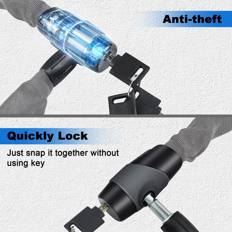 Chain Lock, Heavy Duty Anti-Theft Chain Lock, 2.72 Ft Security