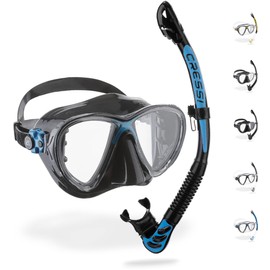 Cressi Unisex's C/Set Big Eyes Evolution+Alpha/UD Snorkeling/Diving Combo, Black/Blue, One Size