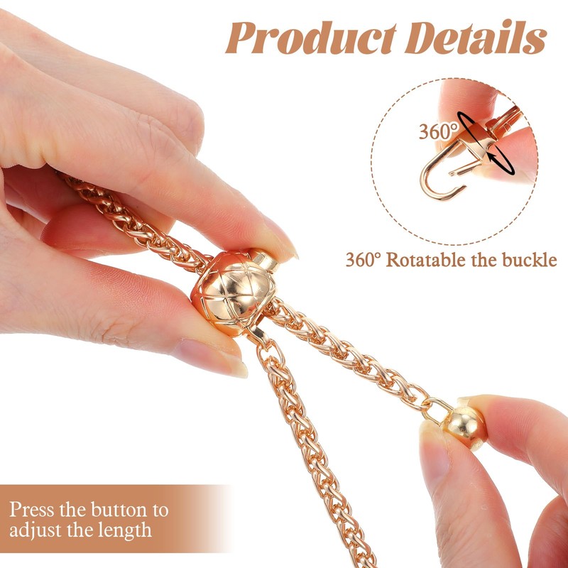 Shimmeroo Gold Chain Purse Strap, Adjustable Gold Chain for Purse