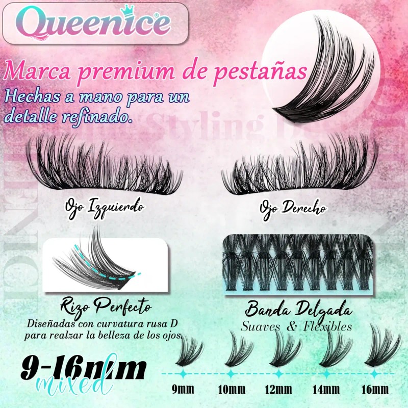 Kit De Extensiones De Pestanas 740pcs C/ Pegamento 30d40d50d