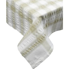 Seersucker Check 100% Cotton Pack of 4 Traditional Napkins 18” x 18” Garden Picnic Linen (Natural)