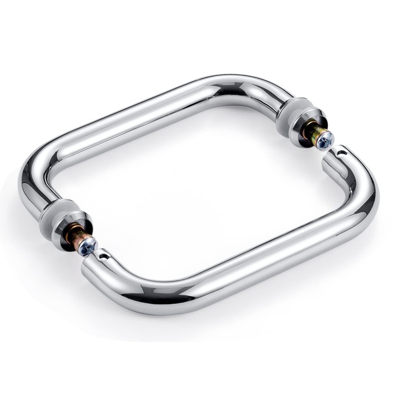 Ranbo Polished Chrome 6" （CTC） Tubular Back-to-Back Shower Door Handle，3/4"