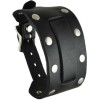Nemesis leather cuff watch band Black with Studs - Length