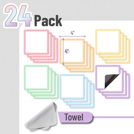 Mr. Pen- Dry Erase Magnets, 4”x4”, 24 Pack, Colorful Dry Erase Magnetic Labels, Magnetic Dry Erase Labels, Magnet Labels, White Board Magnets, Dry Erase Board Magnets, Magnetic Name Tags Reusable