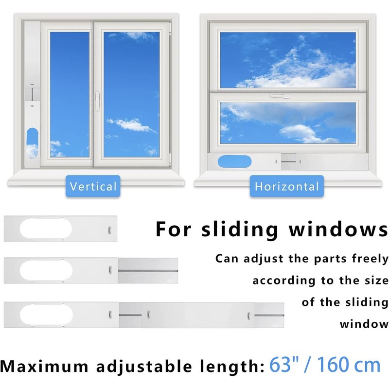 LEZIFU Portable Air Conditioner Kit with Hose, Adjustable Window Seal