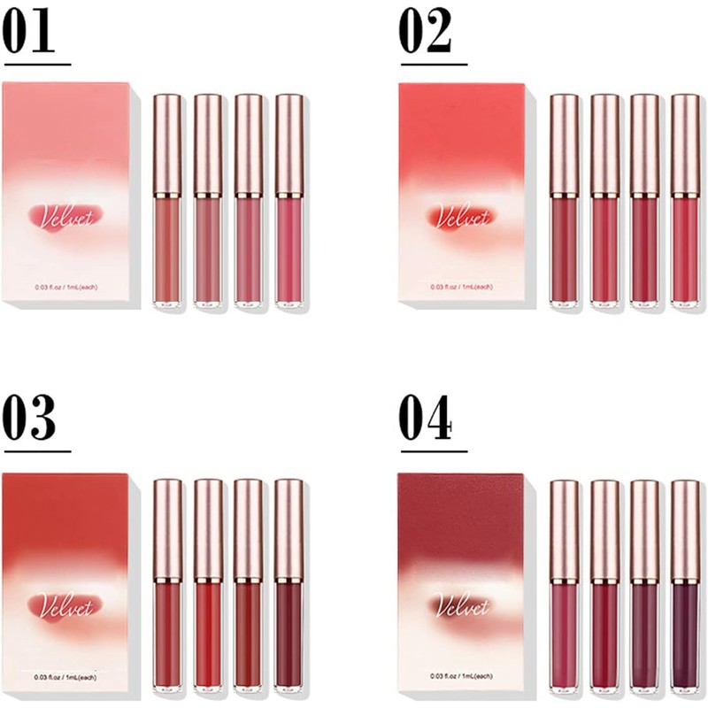 Juego de 16 brillos de labios de color mate, de