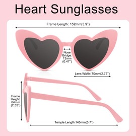 Heart Sunglasses Womens Pink Sunglasses Heart Glasses Pink Glasses Girls Sunglasses Cat Eye Sunglasses Fun Sunglasses Retro Sunglasses Trendy Sunglasses Mens Sunglasses Party Favors Trendy Accessories