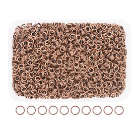 Mandala Crafts 6mm Antique Copper Double Jump Rings for Jewelry Making - 1280 Pcs Small Split Key Rings Set for Crafts, DIY Keychains, and Accessories