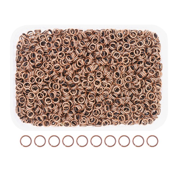 Mandala Crafts 6mm Antique Copper Double Jump Rings for Jewelry