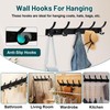 DDUP 2 Pack Wall Mounted Coat Hooks 10 Total Hooks,