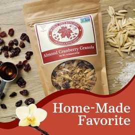 Maple Nut Kitchen Almond Cranberry Granola 10 oz – Crunchy, Delicious, Artisan Granola with Gluten Free Oats, Almonds, Cranberries & Maple Syrup | Vegan, Hearty, No Refined Sugar Breakfast Cereal