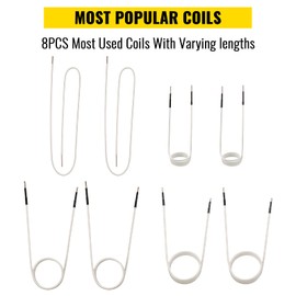VEVOR Induction Heater Inductor Coil Kits, Magnetic Mini Induction Heater Kit, Flameless Heat Accessories 8pcs, Heat Resistant Induction Heater Tool with Flexibility For Removing Rusty Bolts and Nuts