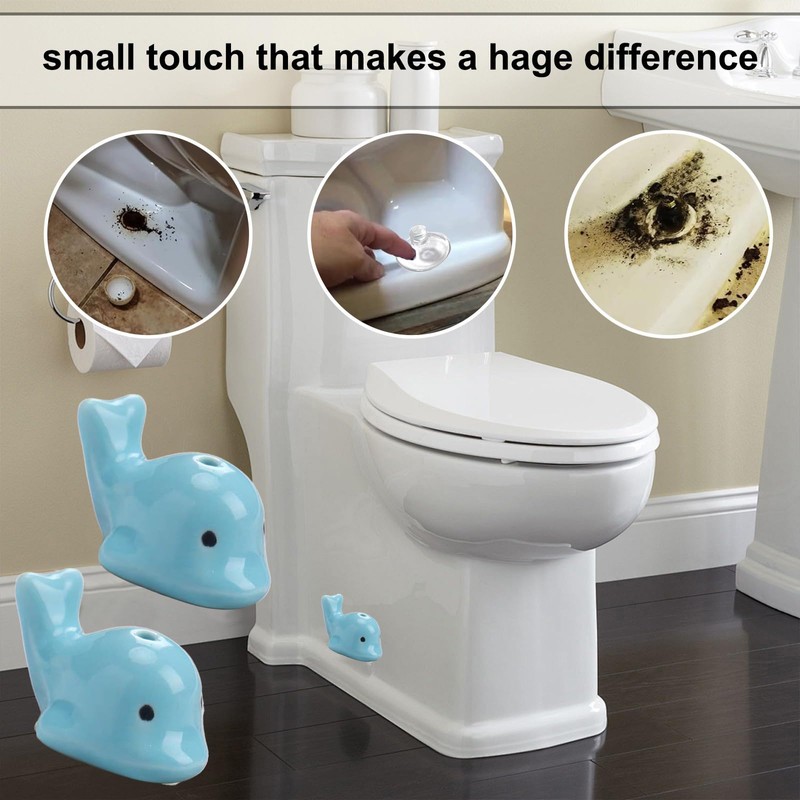 YOUDMEARUD Toilet Floor Bolt Caps with Mini Dolphin Decor -