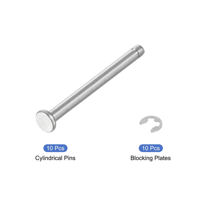 sourcing map 10Set M3x35mm 304 Stainless Steel Cylindrical Shaft Snap