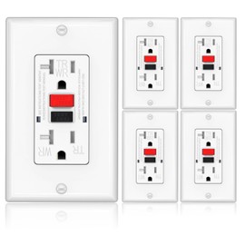 OMEENET GFCI Outlet, Weather Proof & Tamper Resistant Outlets, UL Listed Self Test GFI Receptacle, Outdoor or Indoor, 20 Amp (5 Pack)