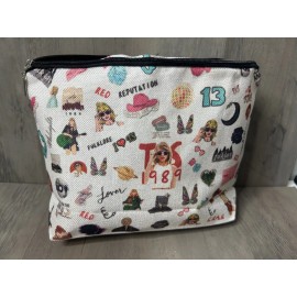 Unbranded Taylor Swift Swifties Style Eras Makeup Travel Bag School Pencil Pouch 9 x 7 NEW