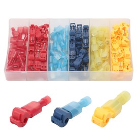 DIANN 120pcs 60Pairs T Tap Wire Connectors 22-10 AWG Quick Splice Electrical Wire Terminals Insulated Male Quick Disconnect Spade Terminals Assortment Kit