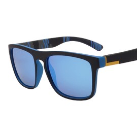 FOURCHEN Fashion Sunglasses Polarised Men Women Cool Fishing Golf glasses Eyewear Outdoor sports Goggles sunglasses (black/blue lens)