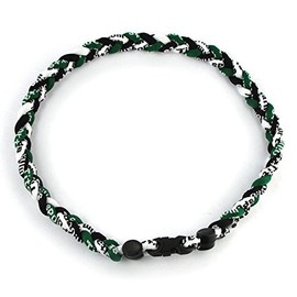 MapofBeauty unisex-adult 18" Sport Style Three Colors Fashion Three Braided Rope Tornado Necklace (Green/Black/White)