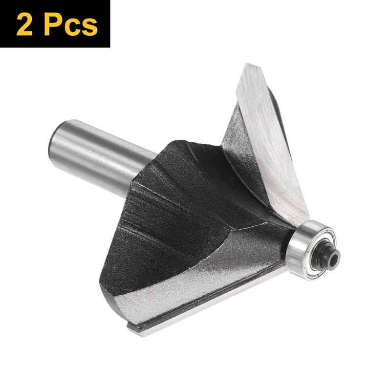 sourcing map 2pcs 45 Degree Chamfer Router Bit 1/2 Inch