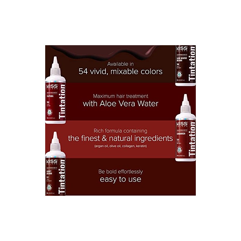 Red by Kiss Tinte Semipermanente Para El Cabello Tintation, A