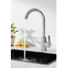 HarborFlow Stainless Kitchen Sink Faucet Brushed Nickel Single Handle Sprayer