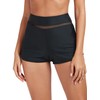 RELLECIGA Women's Black High Waisted Swim Board Shorts Boyshorts Bathing