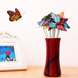 Woohome 150 Piece Garden Butterflies Decoration Set, 5 Size Butterfly Poles, Garden Ornaments, Garden Butterflies, Patio Ornaments on Sticks for Yard, Patio, Party Decorations