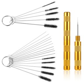 22Pcs Airbrush Cleaner for Spray Paint, Airbrush Cleaning Kit Accessories with 10Pcs Cleaning Brushes Straw Cleaner Brushes, 10Pcs Cleanings Needles, 2Pcs Pointed Pick Needle