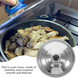 Stainless Steel Wok Lid Fry Pan Lids Universal 14 Inch Skillet Lid Stainless Steel Pan Lid 14 Inch Lid for Frying Pan 14 Inch Pan Lid Pot Covers for Cooking Microwave Lid Pot Lids