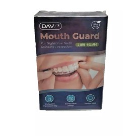 DAVV Mouth Guard for Clenching Grinding Teeth at Night 2 Sizes Pack of 4 NEW w/ Case