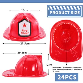 Loppdece Pack of 24 Children's Fire Brigade Helmets