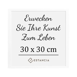 Estancia White Picture, Wooden, 30 x 30 cm, with Shatterproof Acrylic Glass, Square