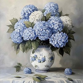 ARPADAMO Hydrangea Diamond Art Kits for Adults,5D Flower Diamond Painting DIY Diamond Art Diamond Painting Kits for Adult,Round Full Drill Diamonds, Diamond Art Kits for Home Decor-12x12inch