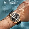 Men Field Watch Mineral Glass 50M Waterproof Silicone Strap Luminous