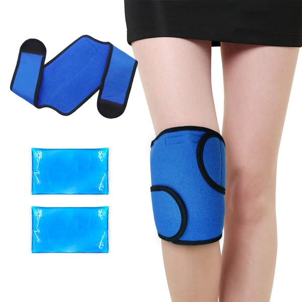 Knee Cooling Pad Gel Cooling Pads for Knee Hot Cold Therapy - Ideal for Knee Joint Pain, Swelling, Meniscus Tear, Rheumatoid Arthritis. Men and Women, 2 × Cold Compresses (8 x 5.5 Inches)