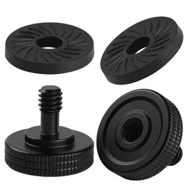 Frgyee 2 Sets 1/4 Thumb Screw Camera Quick Change Adapter with Rubber Pads, 1/4 Female to 1/4 Male Screw Adapter Bracket Thread for Quick Release Plate
