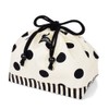 d_p polka dot large twill Drawstring Medium Lunch Box, white