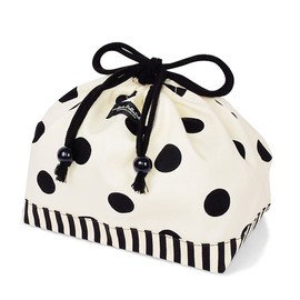 d_p polka dot large twill Drawstring Medium Lunch Box, white