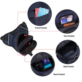 Leg Bag Motorcycle Men's Waist Bag Women's Waterproof Leg Bag Multifunctional Sports Belt Bag Removable Leg Straps Thigh Bag for Motorcycle Bicycle Hiking Camping Climbing, blue