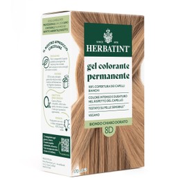 Herbatint Permanent Hair Colour 8D Light Blonde Golden Blonde - 170ml | Ammonia Free, 100% Coverage for White Hair | For Sensitive Skin, with 8 Natural Organic Extracts
