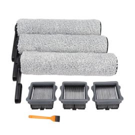 Replacement Brush Roller, Vacuum Filter for Tineco S5 Roller Brush High Efficiency Particulate Air Filter with Cleaning Brush, Includes 3 Main Brush 3 Filters, 1 Cleaning Brush
