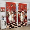 Kitchen Chef with Gourmet Curtain Abstract Funny Chef Kitchen Cook