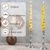 W&LESVAGO 4 Pcs Sunflower Print Taper Candles, 10 Inch Gradient
