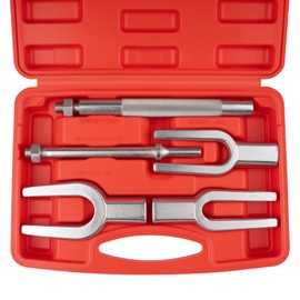 Jiimee 5pcs Ball Joint Separator Set, Heavy Duty Tie Rod Removal Tool, 1-1/8", 15/16", 11/16" Pickle Fork Tool Set with Handle and Adapter for Pitman Arm Removal