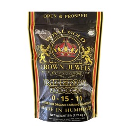 Royal Gold Crown Jewels Organic Imperial Boost 0-15-11 Dry Soluble Fertilizer, 5 lbs - for Excellent Fruit and Flower Production, Encourages Late Season Blossoms