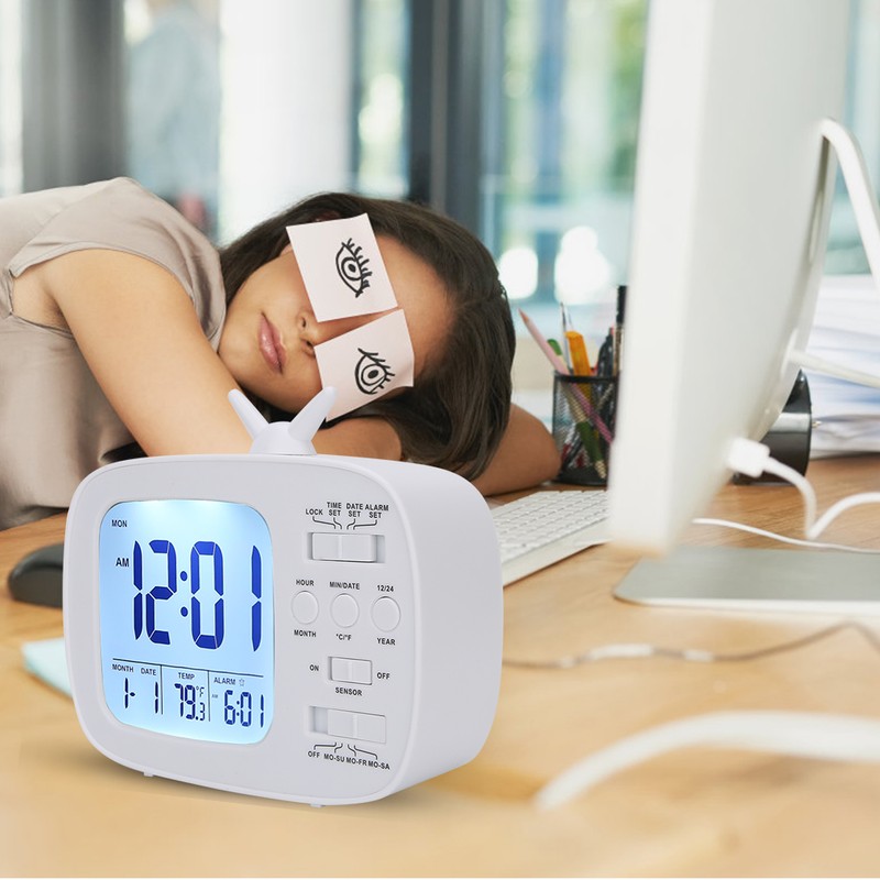 Smart Alarm Clock Multifunctional LED Digital Display 12/24 Hour Switch