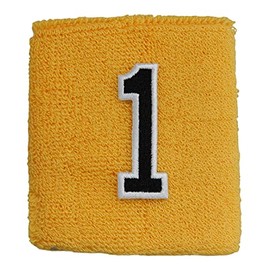 Sports Farm - Custom Jersey Number Sports Wristband 3.5" (Gold/Yellow)