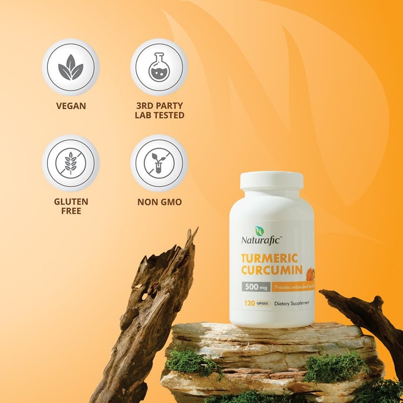 Turmeric Curcumin with Piperine Capsules - 500mg per Capsule,120 Count